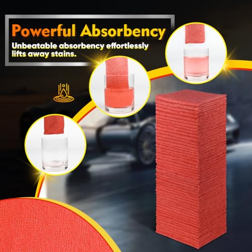 Microfiber Cleaning Cloth 100 PK (Red / 11.5 x 11.5 Inch)