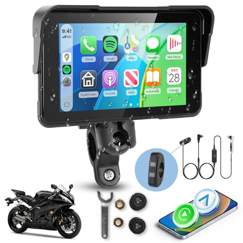 5 Inch Motorcycle CarPlay Screen with TPMS Sensors (5-Inch with TPMS Sensors)