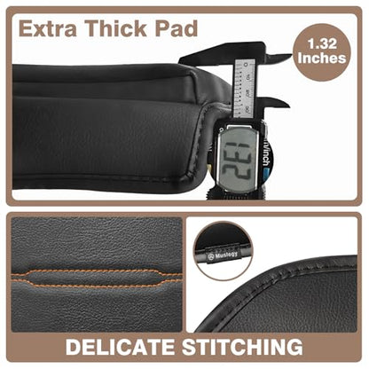 Armrest Cover for Honda CR (11) 23+ |CR-V| Black/Orange Stitching, +Thick)