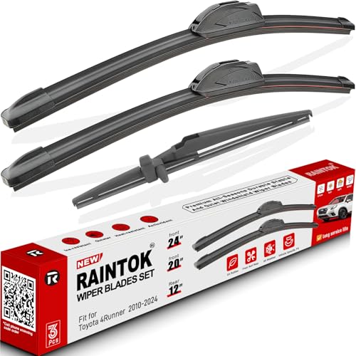 3 Pack Windshield Wiper Blades Replacement for Toyota 4Runner 2010 (24"/20"/12")