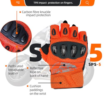 SPS 5 Unisex Touchscreen Road Racing Motorcycle MTB Sports Gloves Also fit BMX MX ATV Mountain Bike Bicycle Cycling Off (Orange SPS-5 / M Adult)