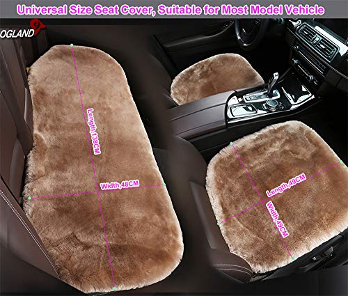 Genuine Sheepskin Car Rear Seat Cover for Fuzzy Fur Wool Cushion (Golden Yellow)