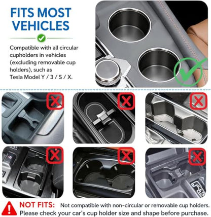 Car Desk for Laptop 360° Rotating Tesla Tray with Cup Holder Phone Stand (𝗦𝗾𝘂𝗮𝗿𝗲 · White / 𝗔𝗺𝗮𝘇𝗼𝗻 𝗖𝗵𝗼𝗶𝗰𝗲)
