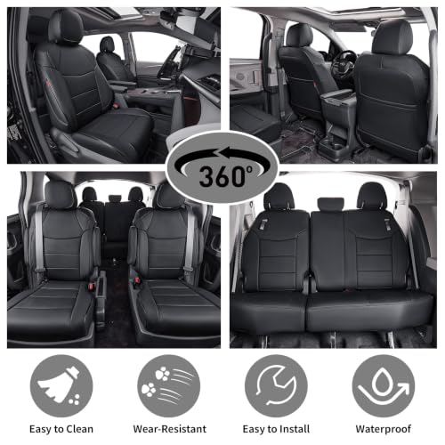 Car Sienna Seat Covers 2021 (Black / 2021-2026,2nd Row Captian Chair(Without Legrest))