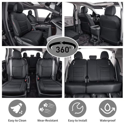 Car Sienna Seat Covers 2021 (Black / 2021-2026 8 Seats, 1st & 2nd Row Only)