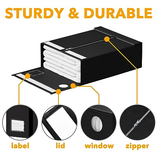6 Pack Bed Sheet Organizer and Storage (6 pcs / Black)