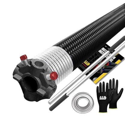 Garage Door Torsion Spring 218x2x25 Torsion Spring for Right Side of Garage Door with 1" Steel Bearing (218x2x25 / Black Cone (Right Side))