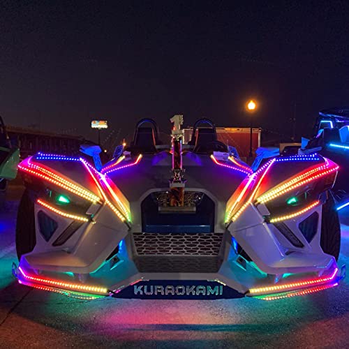 4PCS 2FT Tinted Chasing Light Strips Fits Slingshot Car Truck SUV (4PCS 2FT Tinted Light Strips)