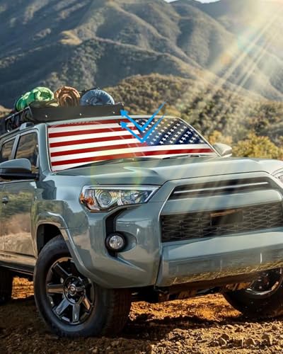 American Flag Car Windshield Sun Shade Compatible with Toyota 4Runner 2010 (Toyota 4Runner 2010-2024 - USA Flag)