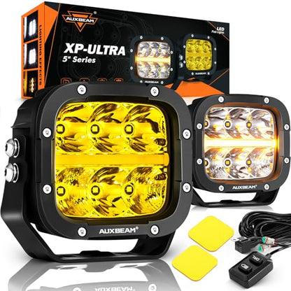 XP Ultra Series 5 Inch LED Offroad Lights Amber White LED Pods (5" XP-Ultra Amber White DRL Combo Lights)