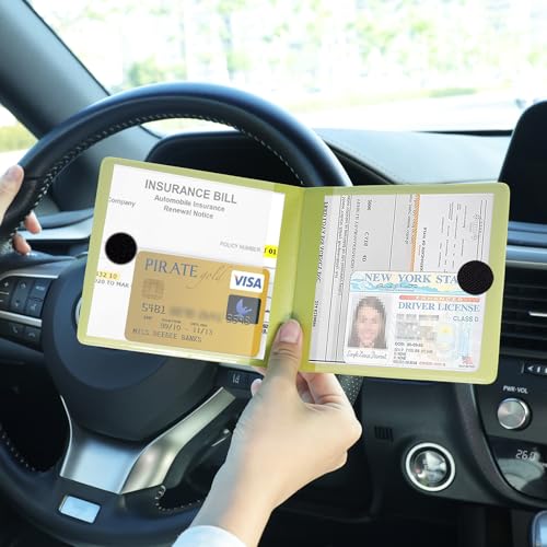 Car Registration and Insurance Card Holder (Leather Green)