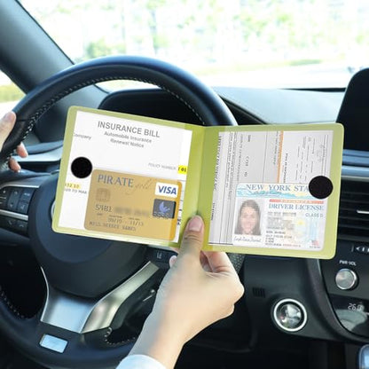 Car Registration and Insurance Card Holder (Leather Green)