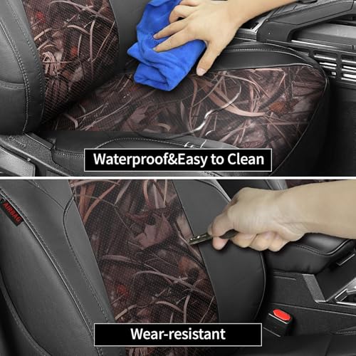 Tacoma Seat Covers Custom Fit for Toyota Tacoma 2016 2017 2018 2019 2020 2021 2022 2023 Double Cab (Leather(Black/Reed Camo) / 2016-2023 Tacoma Full Set,4DR)