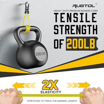 Bungee Cords with Hooks (Yellow / 60" - 6 Pack)