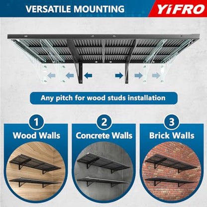 4 Pack 1.5x4ft Heavy Duty Garage Wall Shelving (Black / 1.5x4ft-4pack)