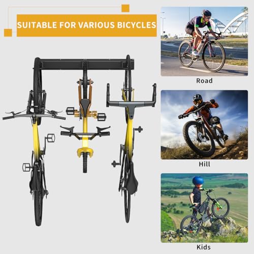 Bike Storage Rack 48Inch for 6 Bikes + 5 Helmets (V2 48inch|6 Bikes & 5 Helmet)