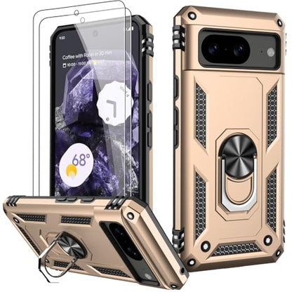 for Google Pixel 8 Case with Screen Protector (Yellow / Google Pixel 8)