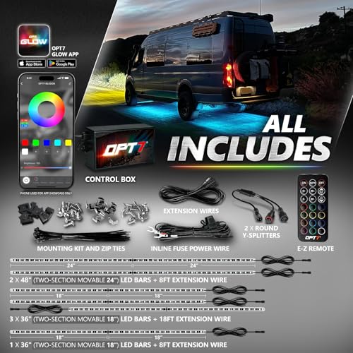 Aura Pro RGB Aluminum RV Underglow Lights with App & Remote Control (3. RV Class B & B+ / RGB)