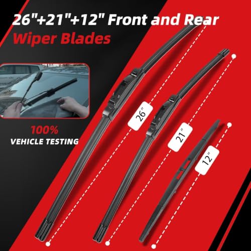 26"+21"+12" Windshield Wiper Blades Replacement for Acura MDX 2007 (26"+21"+12")