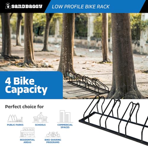Commercial Low Profile Bike Rack (4 Capacity (Low-Profile))