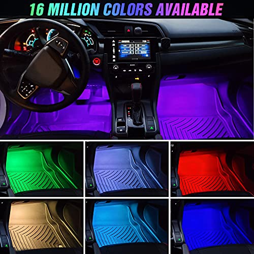 Car Interior Lights with APP Control 16 Million RGB Colors Strip Lights with Music Sync Mode and Multiple Scene Options for Cars Trucks SUVs (LED Strip Lights - APP)