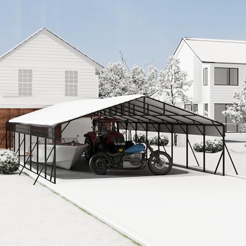 20' x 40' Heavy Duty Metal Carport with Galvanized Steel Roof (20x40FT)