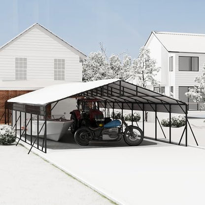 20' x 40' Heavy Duty Metal Carport with Galvanized Steel Roof (20x40FT)
