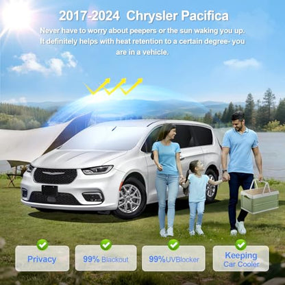 8pcs Car Window Shades for Chrysler Pacifica 2017 (for 2017-2025 Chrysler Pacifica)