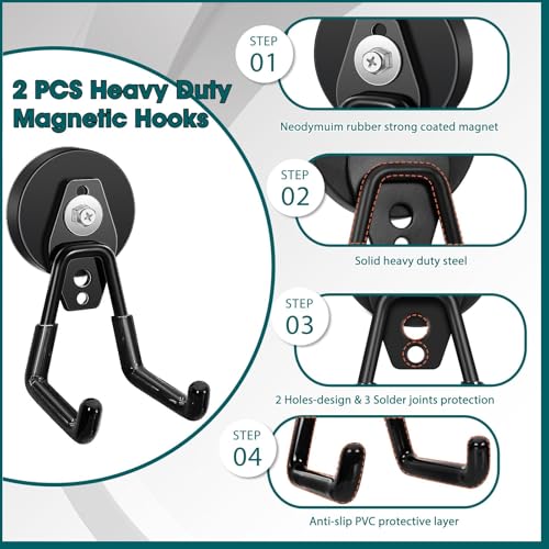 2 Pcs Storage Utility Magnets Hanging Hook with Anti