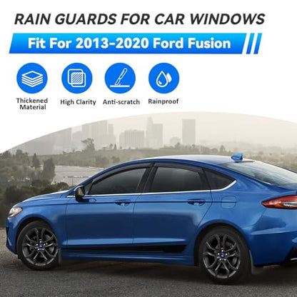 4pcs Window Visors Rain Guards for 2013 (2013-2020 Fusion)