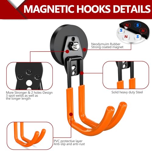Heavy Duty Magnetic Hooks (2.6"x2-MJ / Orange)