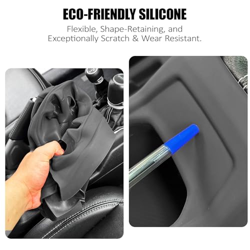 Silicone Center Console Gear Shift Panel Trim Cover for Jeep Wrangler JL (Black)