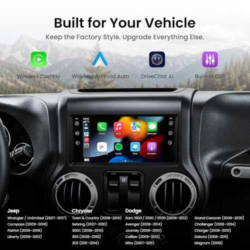S8 Gen4 7" Android Car Stereo for Jeep Wrangler 2007 (7")