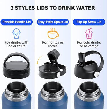 40oz Stainless Steel Water Bottle (Gray / 40 Ounces)