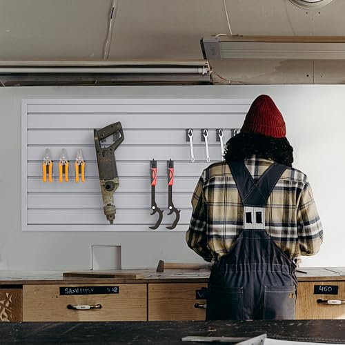 2 x 4ft Slatwall Panel Wall Storage Systems (2x4ft / Grey)