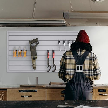 2 x 4ft Slatwall Panel Wall Storage Systems (2x4ft / Grey)