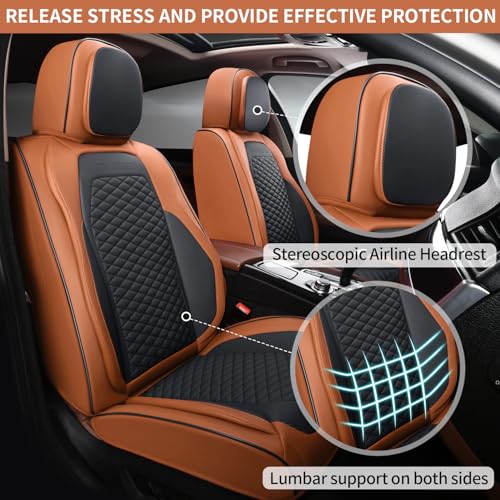 Car Seat Covers Full Set (5 PIECE / Brown)