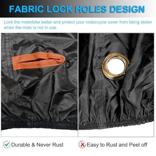 Motorcycle Cover Waterproof Outdoor (L (Fits up to 86"))