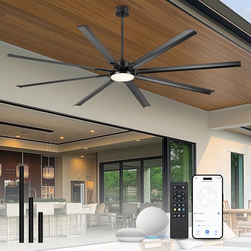 96 Inch Industrial Ceiling Fan with Light (Matte Black / 96 Inch)