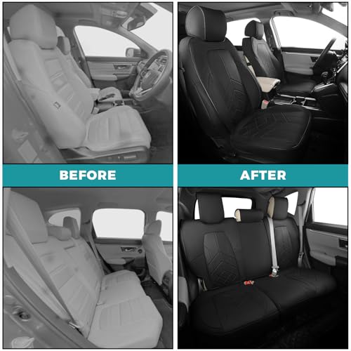for Honda CRV Seat Covers Custom Fit 2017 (Black / CR-V 2017-2022)