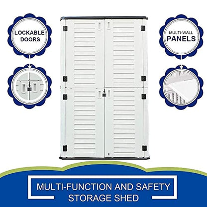 Outdoor Storage Shed Waterproof (Creamy-white-01A)