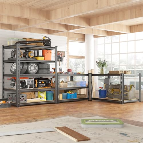 72.05" H Storage Shelves Load 2300Lbs for Garage Basement Pantry (35.45" W x 17.72" D x 72.05" H / Black)