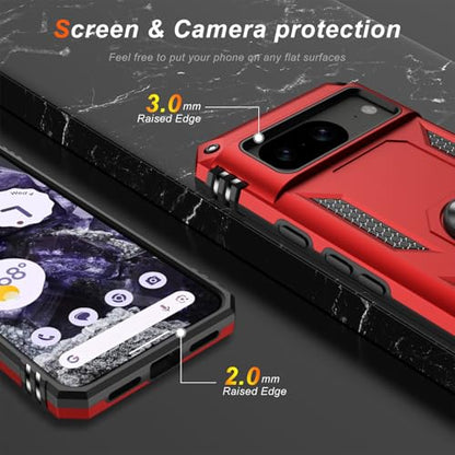 for Google Pixel 8 Case with Screen Protector (Red / Google Pixel 8)