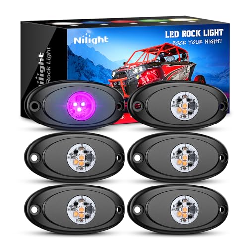 6 PCS Pink Purple LED Rock Lights Underglow Wheel Well Fender Pods (Purple / 6Pcs Pods)
