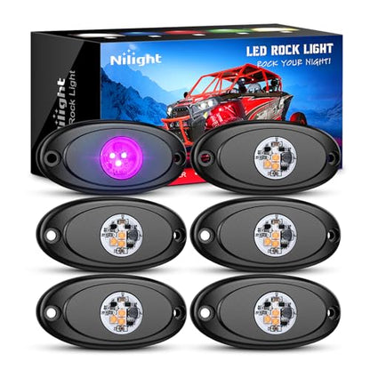 6 PCS Pink Purple LED Rock Lights Underglow Wheel Well Fender Pods (Purple / 6Pcs Pods)