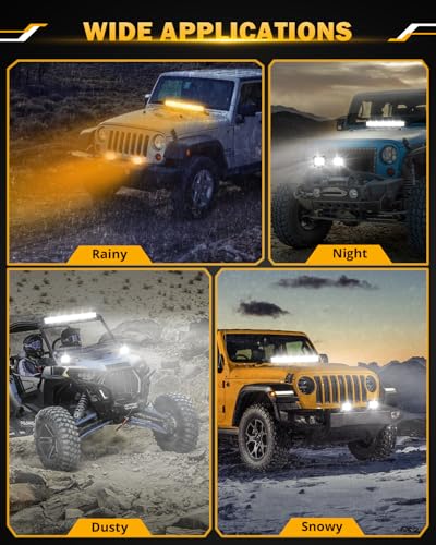 LED Light Bar 30 Inch 180W 6 Modes Amber White Offroad Strobe Light (Amber White 30")