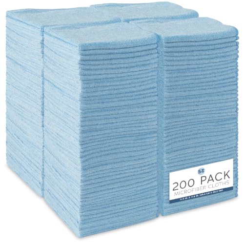 Microfiber Cleaning Cloth (Blue / 200 Pack)