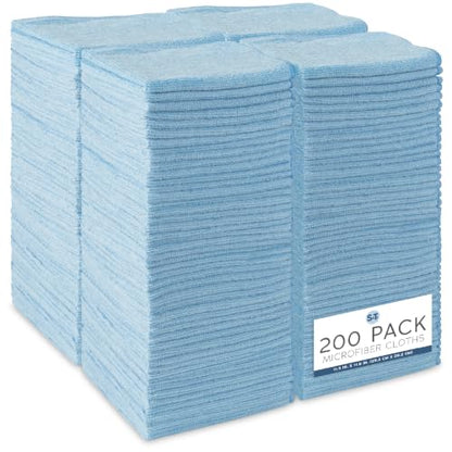 Microfiber Cleaning Cloth (Blue / 200 Pack)