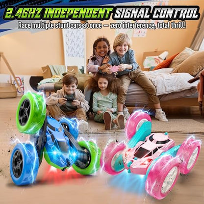 Upgraded RC Car for Kids (Blue&green / Pro (USB-C & Modular Battery))