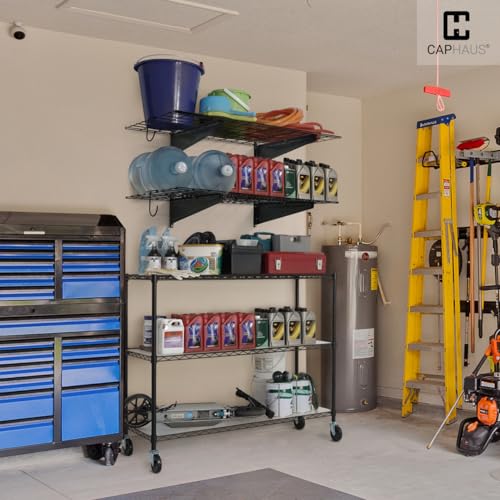 Garage Shelving Wall Mounted 48x18 Inch (White)